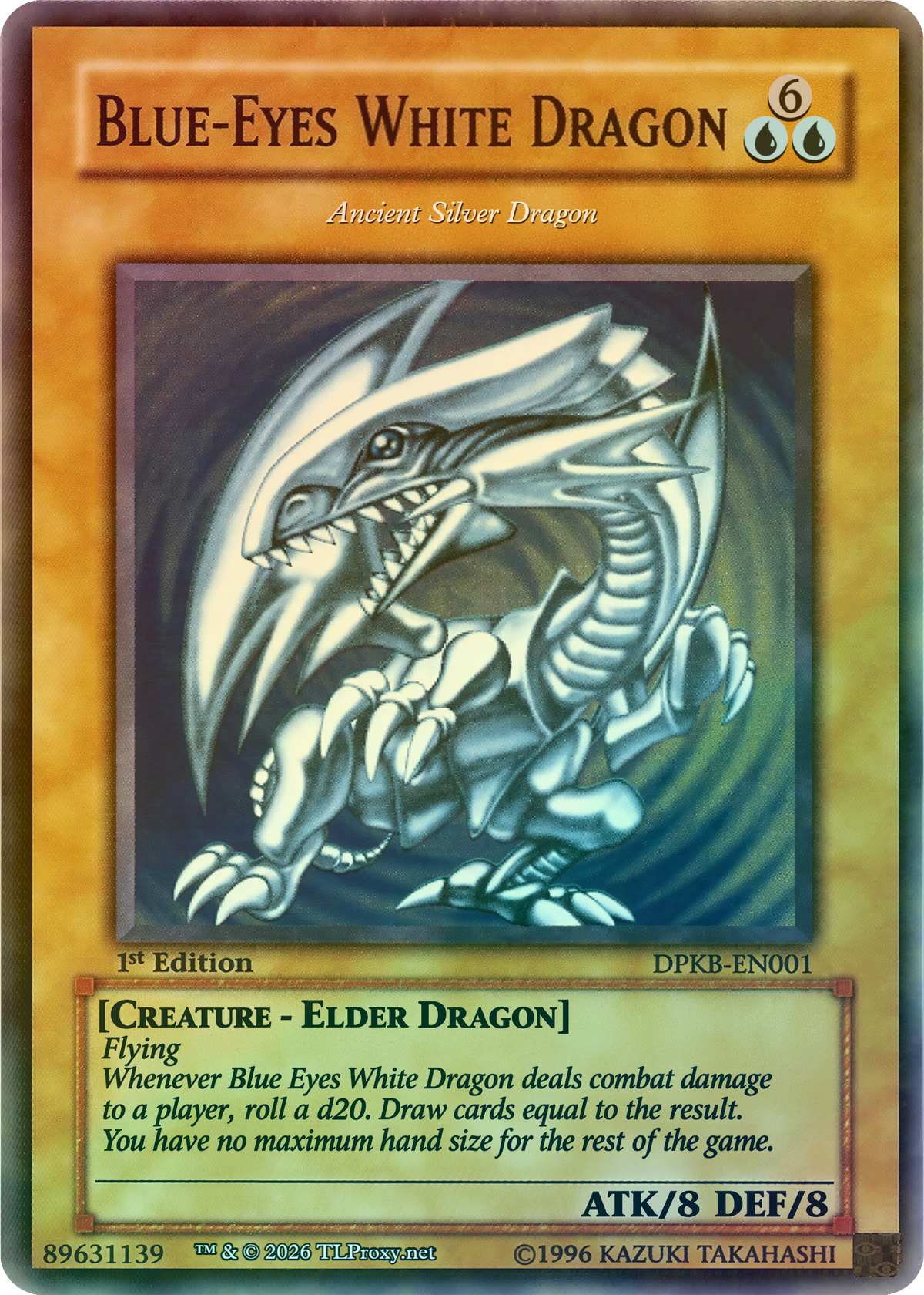 Ancient Silver Dragon (Blue Eyes White Dragon 1st Edition)