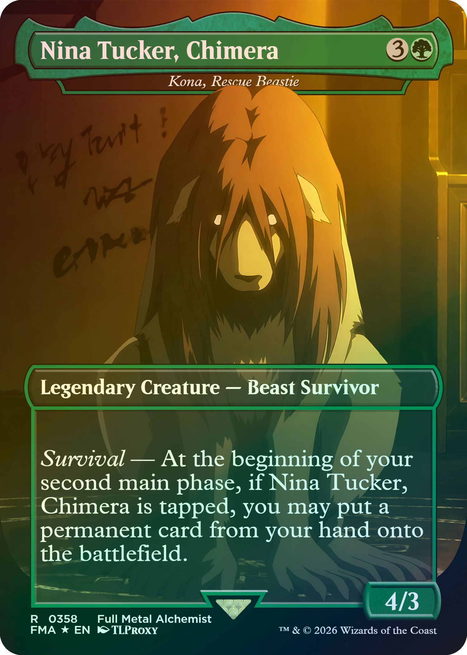 Kona, Rescue Beast (Borderless) (Nina Tucker, Chimera) (Full Metal Alchemist)