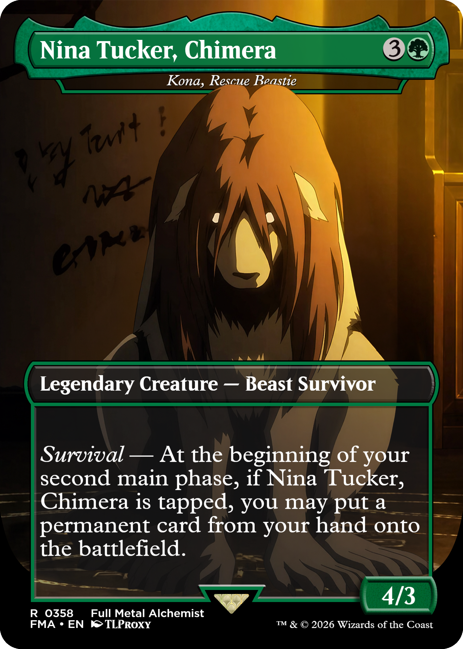 Kona, Rescue Beast (Borderless) (Nina Tucker, Chimera) (Full Metal Alchemist)