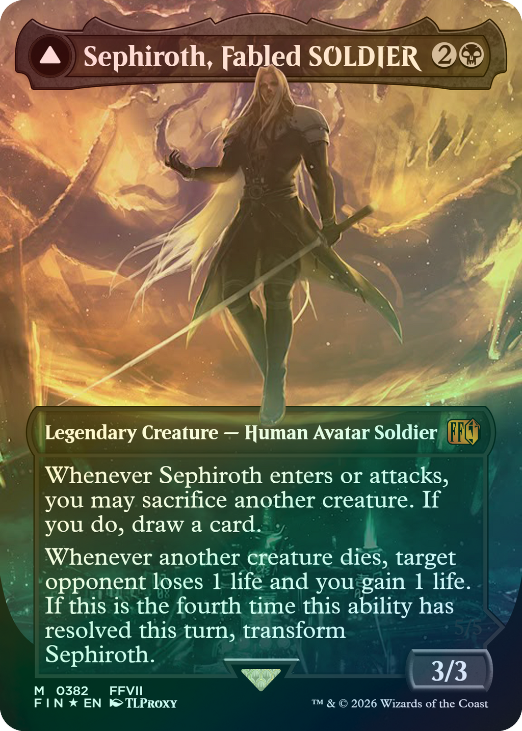 Sephiroth, Fabled SOLDIER / Sephiroth, One Winged Angel (Safer Sephiroth) (Borderless)
