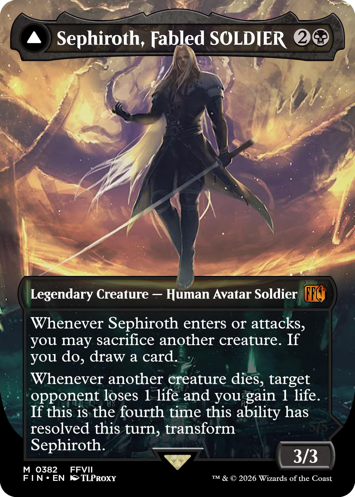 Sephiroth, Fabled SOLDIER / Sephiroth, One Winged Angel (Safer Sephiroth) (Borderless)