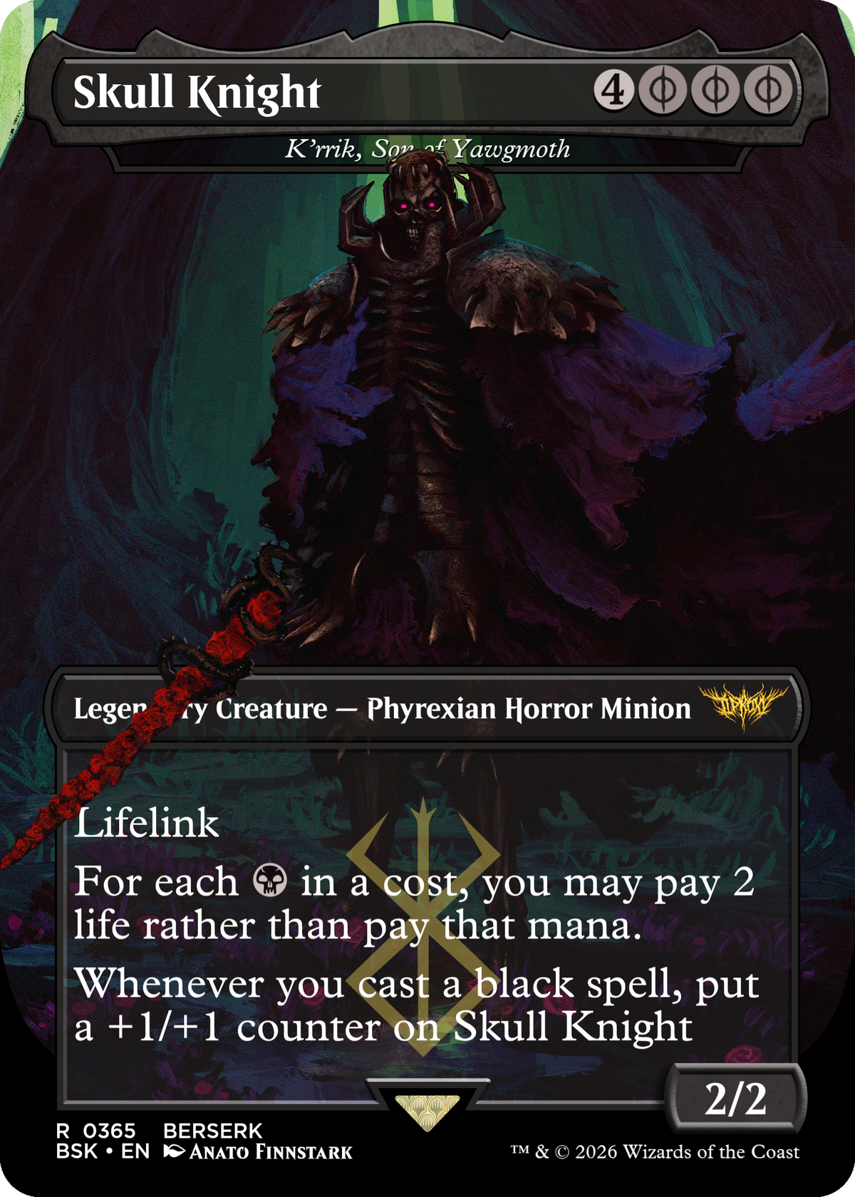 K'rrik, Son of Yawgmmoth (Borderless) (Skull Knight)