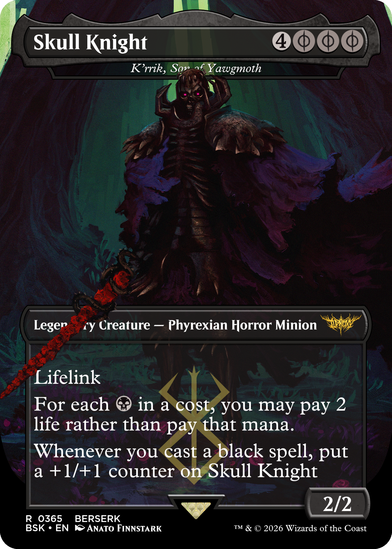 K'rrik, Son of Yawgmmoth (Borderless) (Skull Knight)