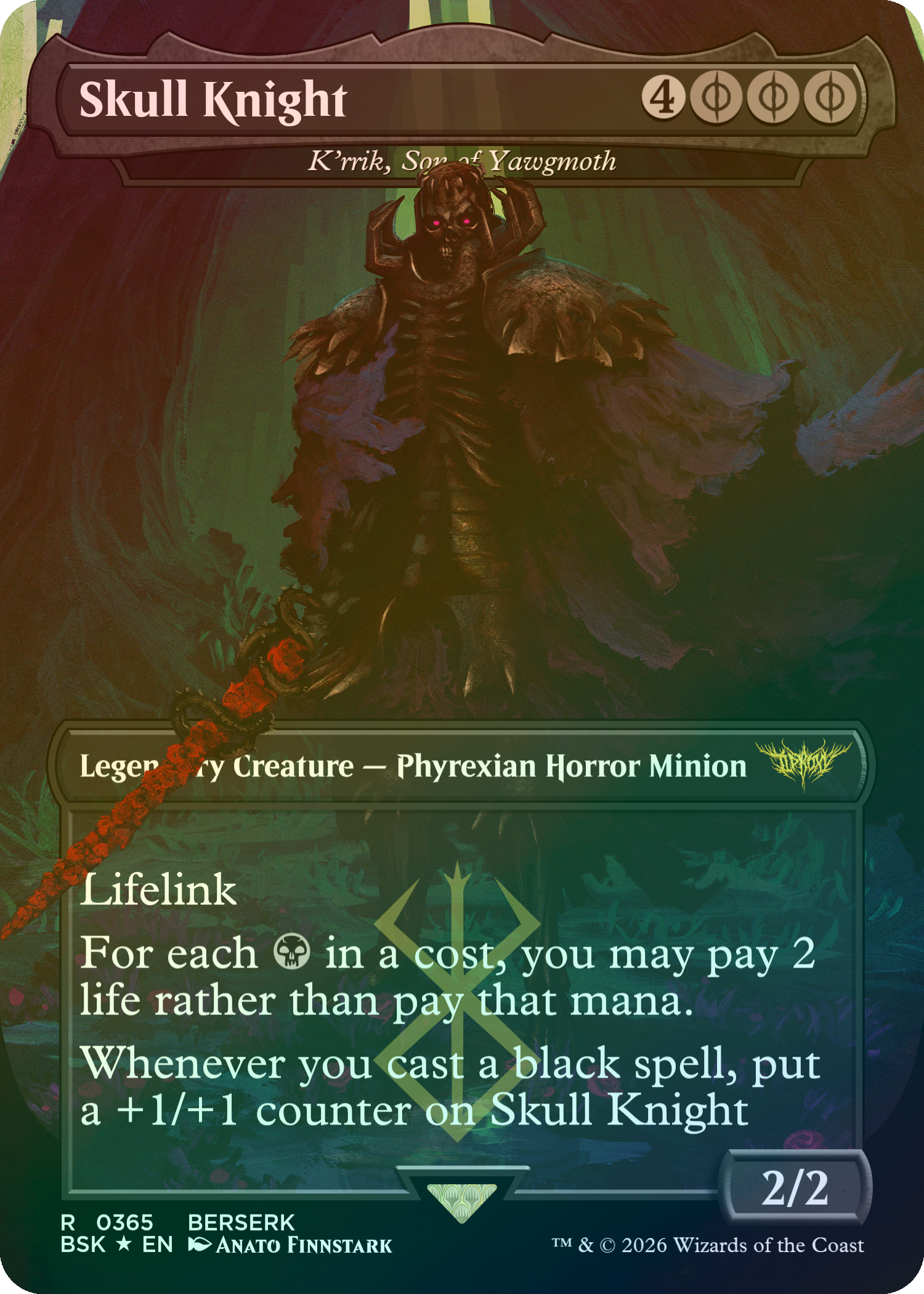 K'rrik, Son of Yawgmmoth (Borderless) (Skull Knight)